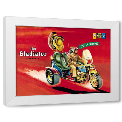 The Gladiator - Driver Included White Modern Wood Framed Art Print by Unknown