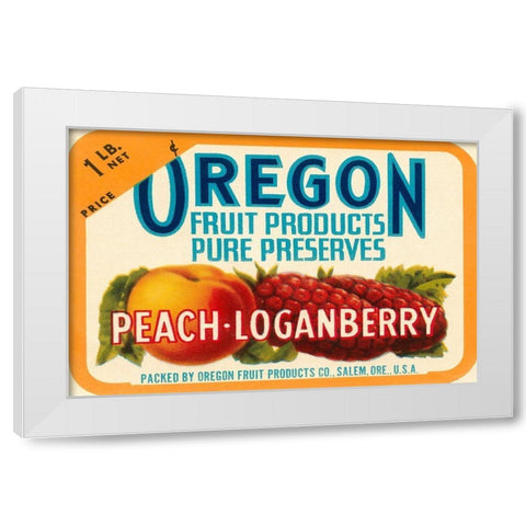 Peach - Loganberry Preserves Cropped White Modern Wood Framed Art Print by Retrolabel