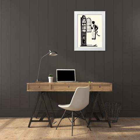 At the Vitrine White Modern Wood Framed Art Print by Parrish, Maxfield