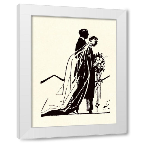 Couple Side by Side Moving Toward a Wedding Ceremony White Modern Wood Framed Art Print by Parrish, Maxfield