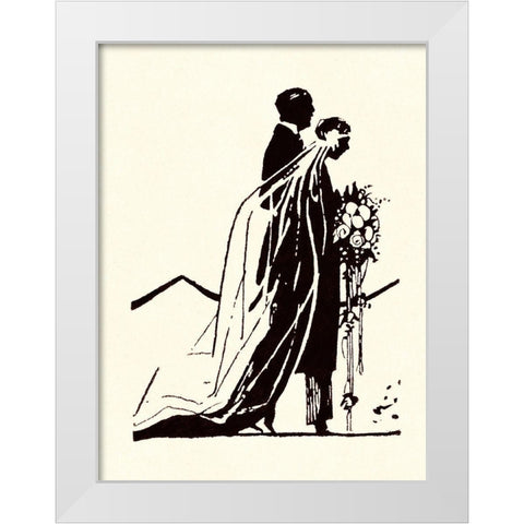 Couple Side by Side Moving Toward a Wedding Ceremony White Modern Wood Framed Art Print by Parrish, Maxfield
