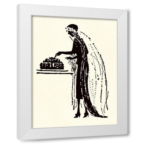 Bride Cuts Her Wedding Cake White Modern Wood Framed Art Print by Parrish, Maxfield