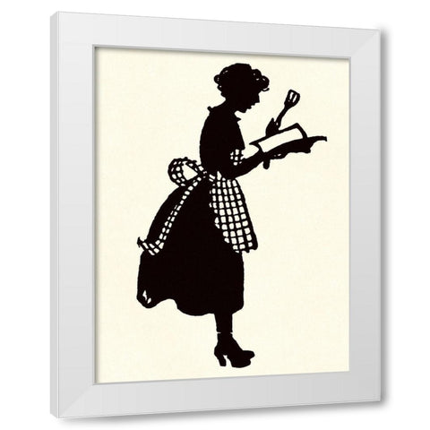 Homemaker Reads a Recipe Book White Modern Wood Framed Art Print by Parrish, Maxfield