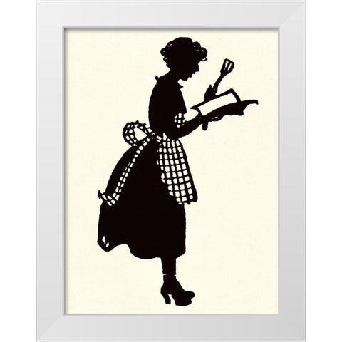 Homemaker Reads a Recipe Book White Modern Wood Framed Art Print by Parrish, Maxfield