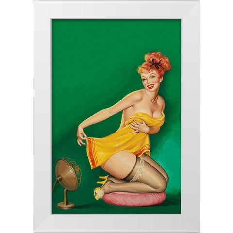 Beauty Parade  Magazine: How to Tickle a Girls Fancy White Modern Wood Framed Art Print by Driben, Peter