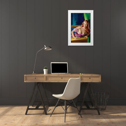 Detective Yearbook Magazine: Catching the Thief White Modern Wood Framed Art Print by Driben, Peter