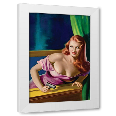 Detective Yearbook Magazine: Catching the Thief White Modern Wood Framed Art Print by Driben, Peter