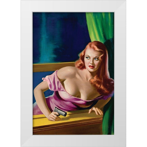 Detective Yearbook Magazine: Catching the Thief White Modern Wood Framed Art Print by Driben, Peter