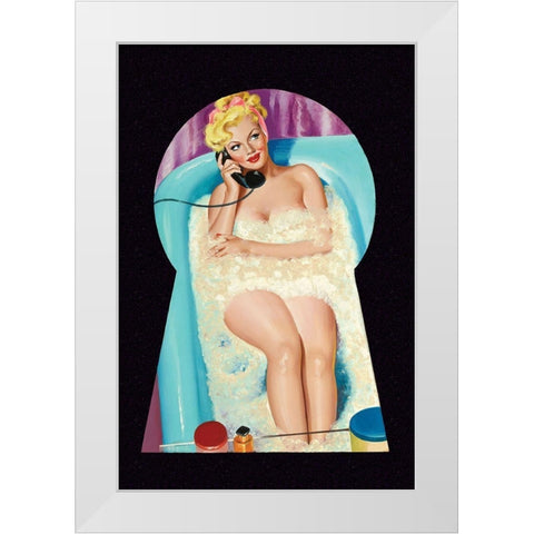 Whisper Magazine: Bubble Bath White Modern Wood Framed Art Print by Driben, Peter