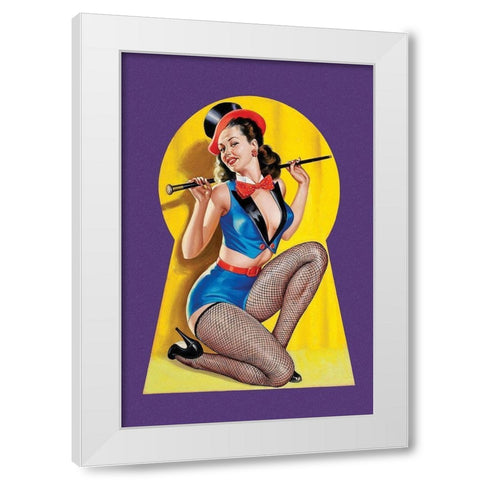 Whisper Magazine: Keyhole Dancer White Modern Wood Framed Art Print by Driben, Peter
