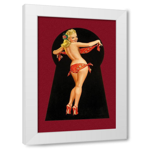 Whisper Magazine: Keyhole Pinup with Bandana White Modern Wood Framed Art Print by Driben, Peter