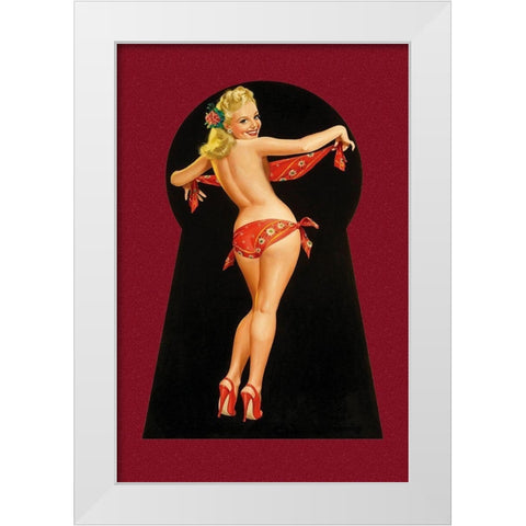 Whisper Magazine: Keyhole Pinup with Bandana White Modern Wood Framed Art Print by Driben, Peter