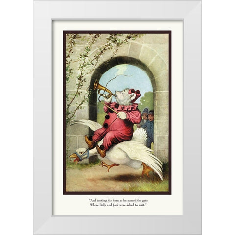 Teddy Roosevelts Bears: Teddy G Tooting His Horn White Modern Wood Framed Art Print by Culver, R.K.