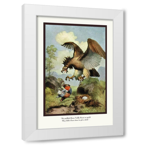 Teddy Roosevelts Bears: Grabbed White Modern Wood Framed Art Print by Culver, R.K.