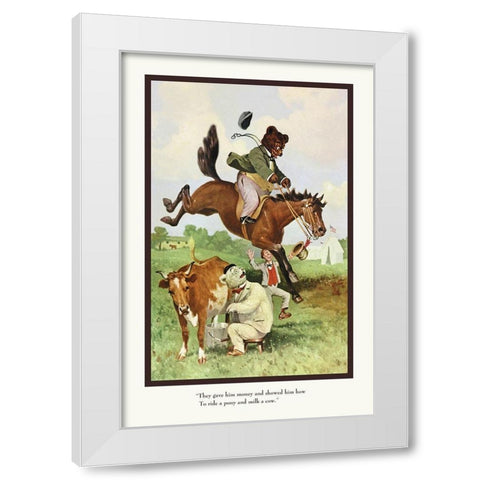 Teddy Roosevelts Bears: Teddy B and Teddy G on the Farm White Modern Wood Framed Art Print by Culver, R.K.