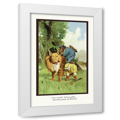 Teddy Roosevelts Bears: Get On My Back White Modern Wood Framed Art Print by Culver, R.K.