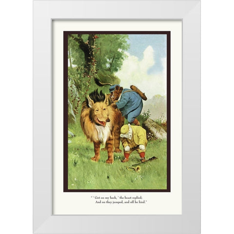 Teddy Roosevelts Bears: Get On My Back White Modern Wood Framed Art Print by Culver, R.K.