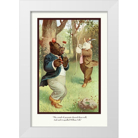 Teddy Roosevelts Bears: William Tell White Modern Wood Framed Art Print by Culver, R.K.