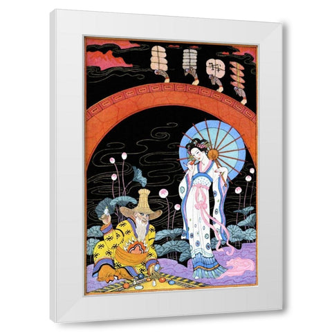China White Modern Wood Framed Art Print by Barbier, Georges
