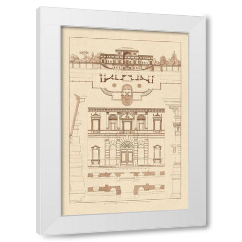 Villa Sacchetti, Villa Papa Giulio at Rome White Modern Wood Framed Art Print by Buhlmann, J.