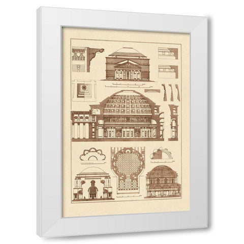 Roman Domical Vaulting White Modern Wood Framed Art Print by Buhlmann, J.