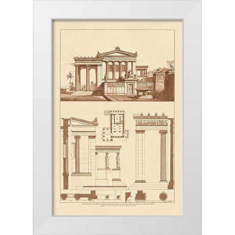 The Erechtheum at Athens White Modern Wood Framed Art Print by Buhlmann, J.