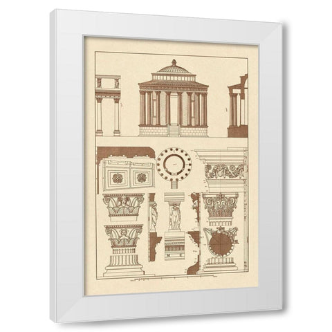 Temple of Vesta at Tivoli, Incantana at Salonichi White Modern Wood Framed Art Print by Buhlmann, J.