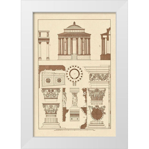Temple of Vesta at Tivoli, Incantana at Salonichi White Modern Wood Framed Art Print by Buhlmann, J.