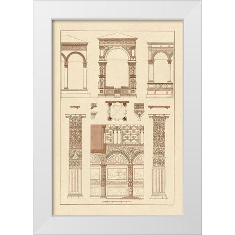 Arcades White Modern Wood Framed Art Print by Buhlmann, J.