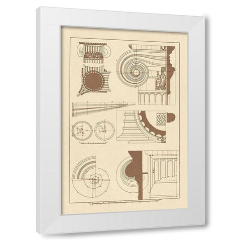 Capitals of the Erechtheum White Modern Wood Framed Art Print by Buhlmann, J.