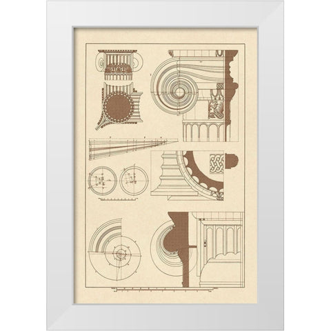 Capitals of the Erechtheum White Modern Wood Framed Art Print by Buhlmann, J.
