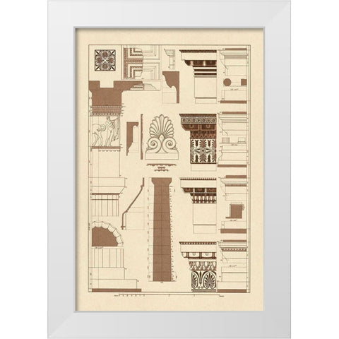 Details of the Parthenon at Athens White Modern Wood Framed Art Print by Buhlmann, J.