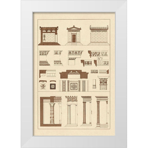 Hellenic Chapel and Decorative Forms White Modern Wood Framed Art Print by Buhlmann, J.