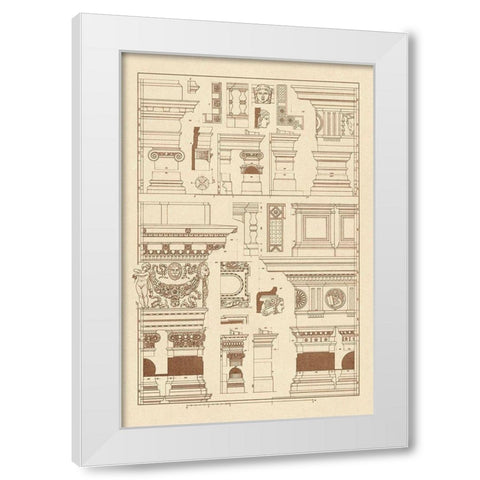 Details of Basilica at Vicenza and Library at Venice White Modern Wood Framed Art Print by Buhlmann, J.