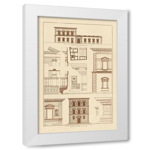 Palazzos Pandolfini and Bartolini at Florence White Modern Wood Framed Art Print by Buhlmann, J.
