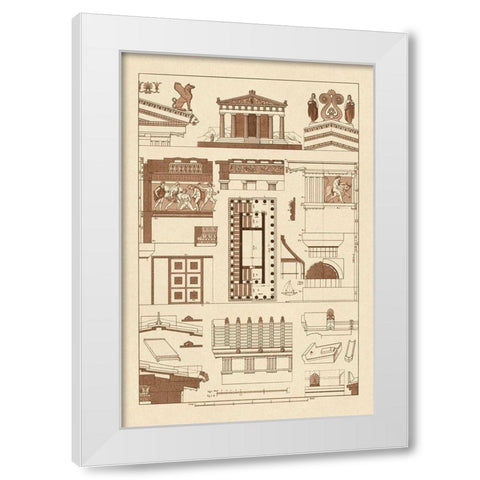 Temple of Athene and Theseus, Polychrome White Modern Wood Framed Art Print by Buhlmann, J.