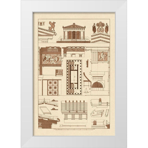 Temple of Athene and Theseus, Polychrome White Modern Wood Framed Art Print by Buhlmann, J.