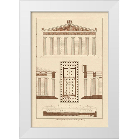 The Parthenon at Athens, Polychrome White Modern Wood Framed Art Print by Buhlmann, J.