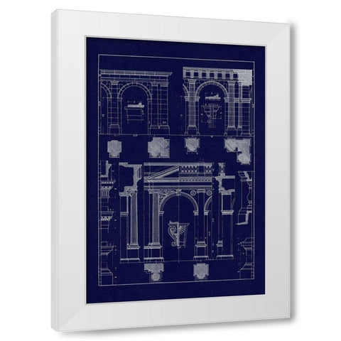 Arcades (Blueprint) White Modern Wood Framed Art Print by Buhlmann, J.