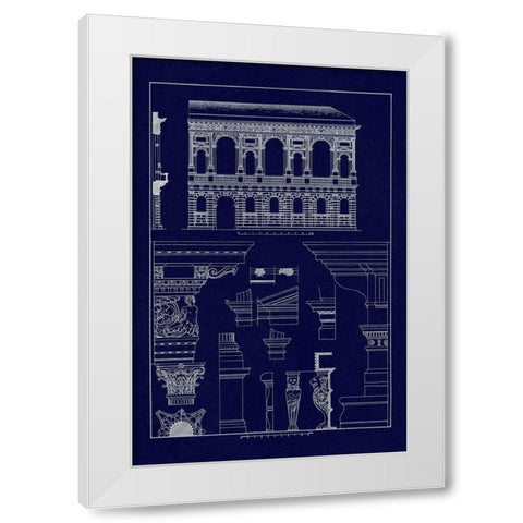 Palazzo Bevilacqua at Verona (Blueprint) White Modern Wood Framed Art Print by Buhlmann, J.