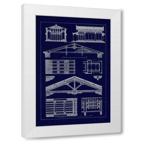 Internal Decoration of Roof (Blueprint) White Modern Wood Framed Art Print by Buhlmann, J.