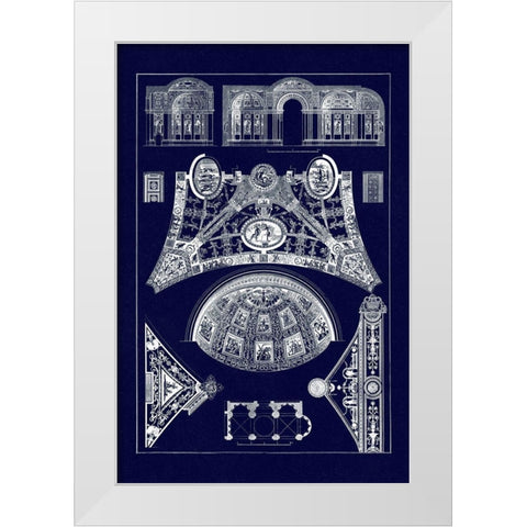 Cross Vaults of the Renaissance (Blueprint) White Modern Wood Framed Art Print by Buhlmann, J.