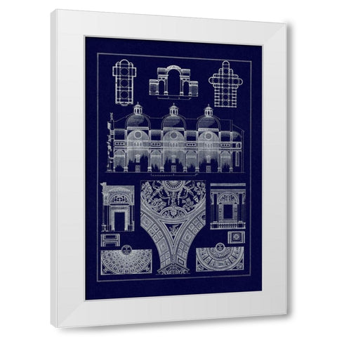 Cupola Vaulting of the Renaissance (Blueprint) White Modern Wood Framed Art Print by Buhlmann, J.