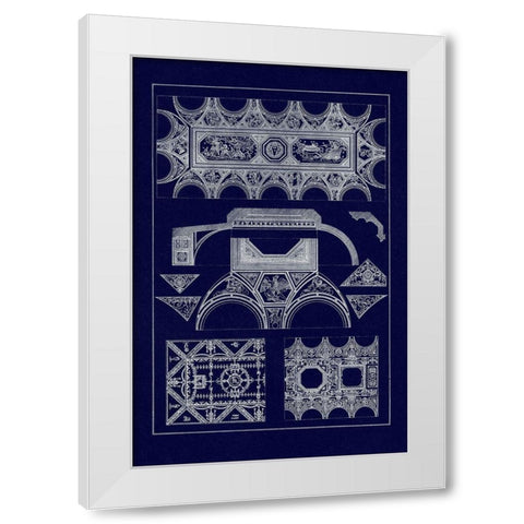 Coved Ceiling (Blueprint) White Modern Wood Framed Art Print by Buhlmann, J.