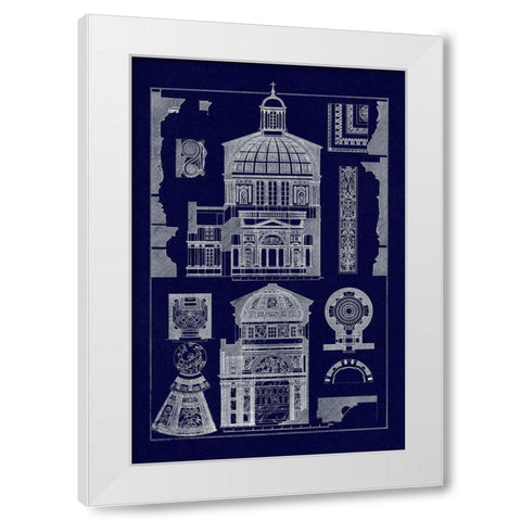 Domical Vaulting of the Renaissance (Blueprint) White Modern Wood Framed Art Print by Buhlmann, J.