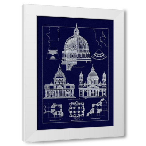 The Domeas Central Crowning Feature of the Renaissance (Blueprint) White Modern Wood Framed Art Print by Buhlmann, J.