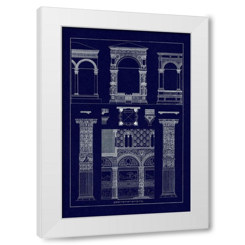 Arcades (Blueprint) White Modern Wood Framed Art Print by Buhlmann, J.