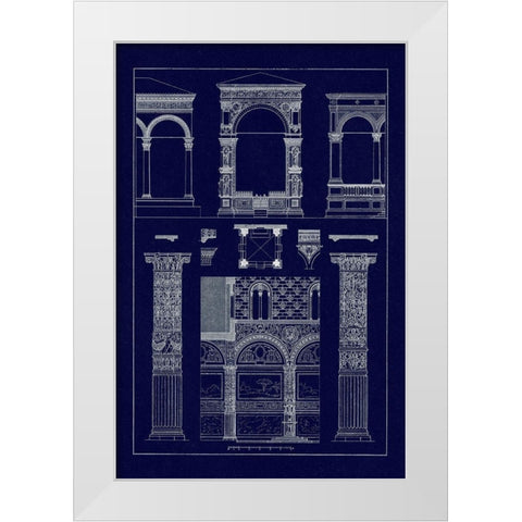 Arcades (Blueprint) White Modern Wood Framed Art Print by Buhlmann, J.