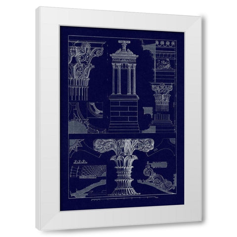 Monument of Lysicrates at Athens (Blueprint) White Modern Wood Framed Art Print by Buhlmann, J.