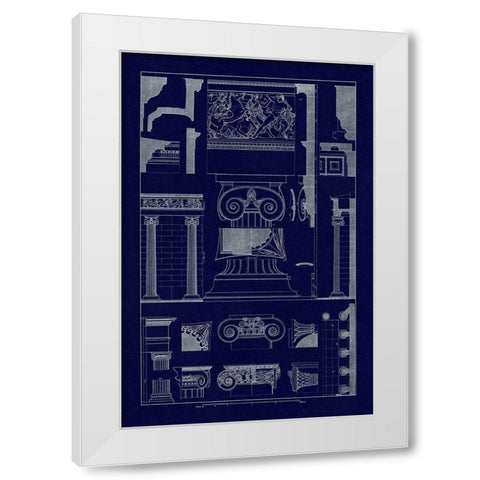 Ionic Capitals (Blueprint) White Modern Wood Framed Art Print by Buhlmann, J.